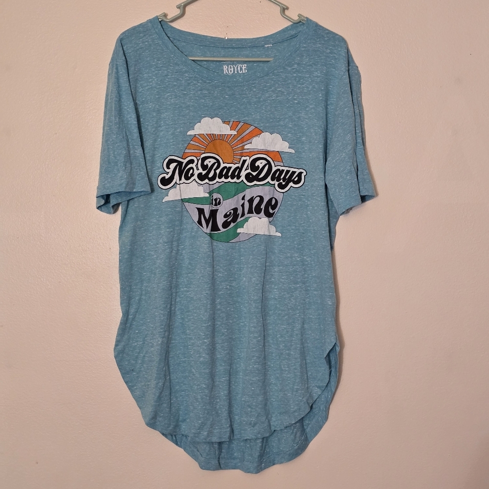Royce Brand Women's XL Blue No Bad Days In Maine Tee